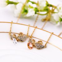 Light Luxury Niche Design Sense Double Swan Necklace Fashion Creative Valentine's Day Gift Clavicle Chain Wholesale main image 4