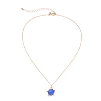 Temperament Blue Gem Necklace Small Exquisite Crystal Diamond Necklace Light Luxury Niche Simple Sweater Chain Wholesale main image 3