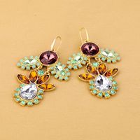 French Sweet Classic Style Earrings Creative Cute Flowers Earrings Internet Celebrity Same Style Super Shiny Gem Goddess Temperament Earrings main image 3