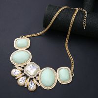 Creative Personality Gemstone Necklace Small Fresh Water Drop Clavicle Chain Fashion Accessories Sweater Chain Wholesale main image 4