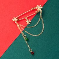 Christmas Series Alloy Color Dripping Oil Christmas Tree Snowflake Chain Brooch main image 4