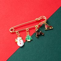 Christmas Series Alloy Color Dripping Oil Christmas Tree Snowflake Elk Snowman Pendant Brooch main image 3