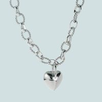 2021 Fashion Exaggerated High Sense Thick Chain Heart-shaped Pendant Necklace High Quality Pure Copper Electroplating Hip-hop Style Necklace main image 1