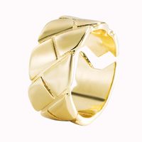 Cross-border Creative Personality Copper Plated 18k Real Gold Geometric Gold Ring Temperament Open Index Finger Ring main image 6