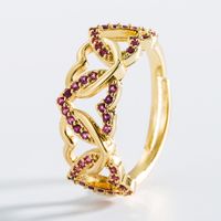 Fashion Creative Personality Copper Gold-plated Inlaid Zircon Eye Love Ring Opening Adjustable Ring Accessories main image 5