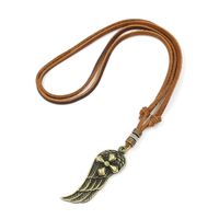 Vintage Literary Leather Rope Giraffe Pendant Necklace Nhhm132266 sku image 3