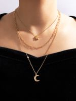Fashion Creative Jewelry Star Geometric Multilayer Necklace C Letter Three Layer Necklace main image 1