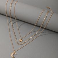 Fashion Creative Jewelry Star Geometric Multilayer Necklace C Letter Three Layer Necklace main image 3