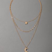 Fashion Creative Jewelry Star Geometric Multilayer Necklace C Letter Three Layer Necklace main image 5