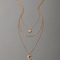 Fashion Creative Jewelry Star Geometric Multilayer Necklace C Letter Three Layer Necklace main image 6