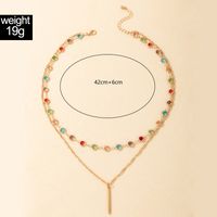 2021 European And American Cross-border New Creative Jewelry Colorful Diamond Necklace Geometric Necklace main image 3