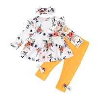 3 Year Old Female Baby Autumn Bow Children's Clothing Suit sku image 1