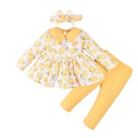 3 Year Old Female Baby Autumn Bow Children's Clothing Suit sku image 5