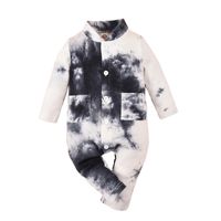 2021 Autumn Children's Clothing New Baby Long-sleeved Jumpsuit Chinese Style Ink Painting Boys And Girls Tie-dyed Jumpsuit sku image 2