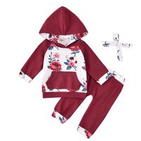 Girls' Sweater New Style Pink Leopard Print Two-piece Suit Children's Sweater Suit sku image 12