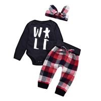 Three-piece Cotton Long-sleeved Romper Suit New Autumn Leisure Children’s Clothing sku image 1