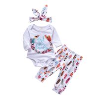 Three-piece Cotton Long-sleeved Romper Suit New Autumn Leisure Children’s Clothing sku image 5
