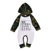 New Baby Children's Clothing Boys' Hooded Romper Long Climbing Jumpsuit sku image 5