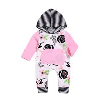 Baby Jumpsuit Baby Letter Print Long Sleeve Hooded Climbing Jumpsuit sku image 5
