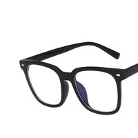 Retro Super Large Rim Plain Glasses For Bare Face  New Anti Blue-ray Glasses Frame Women's Street Shot With Myopic Glasses Option Glasses Frame sku image 1