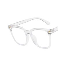 Retro Super Large Rim Plain Glasses For Bare Face  New Anti Blue-ray Glasses Frame Women's Street Shot With Myopic Glasses Option Glasses Frame sku image 5