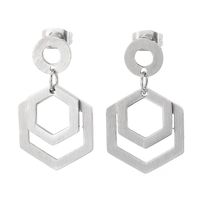 New European And American Fashion Simple Style Personality Pyramid Stainless Steel Earrings sku image 2