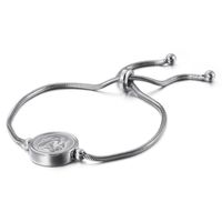 Simple Titanium Steel Girl Round Snake Bracelet Token Jewelry Adjustable sku image 1