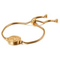 Simple Titanium Steel Girl Round Snake Bracelet Token Jewelry Adjustable sku image 2
