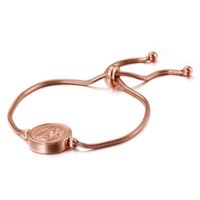 Simple Titanium Steel Girl Round Snake Bracelet Token Jewelry Adjustable sku image 3