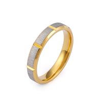 European And American New Jewelry Electroplating Sand Surface Stainless Steel Couple Ring Wholesale sku image 1