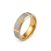 European And American New Jewelry Electroplating Sand Surface Stainless Steel Couple Ring Wholesale sku image 7