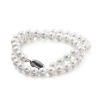 8mm Round Flawless Bright Pearl Necklace White Pink Blue Bead Bracelet Jewelry Wholesale sku image 2