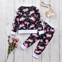 Printing Children's Clothing Suit Zipper Flowers Children's Suit 2-7 Years Old Girls Autumn Clothes main image 4