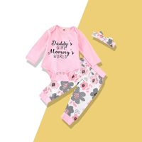 Girls' Printed Bottom-covering Rompers Children's Clothing  0-1 Years Old Children's Clothing Foreign Trade Long Sleeve Spring And Autumn New Children's Suit main image 2