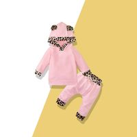 Girls' Sweater New Style Pink Leopard Print Two-piece Suit Children's Sweater Suit main image 1
