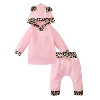 Girls' Sweater New Style Pink Leopard Print Two-piece Suit Children's Sweater Suit main image 6