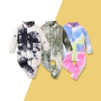 2021 Autumn Children's Clothing New Baby Long-sleeved Jumpsuit Chinese Style Ink Painting Boys And Girls Tie-dyed Jumpsuit main image 1