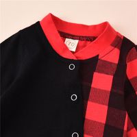 Ropa Para Hombres Y Mujeres Mono Clásico A Cuadros Rojo Y Negro Mameluco Para Bebé Festival Europeo Y Americano Nuevo Mono Para Niños main image 6