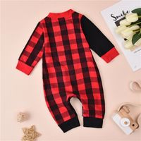 Men's And Women's Clothing Classic Red And Black Plaid Jumpsuit Baby Romper European And American Festival New Children's Jumpsuit main image 4