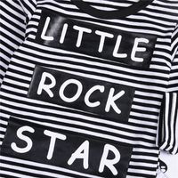 Rock Music Baby Children's Casual Long-sleeved Striped T-shirt Children's Suit Trend main image 3