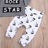 Rock Music Baby Children's Casual Long-sleeved Striped T-shirt Children's Suit Trend main image 4