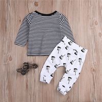 Rock Music Baby Children's Casual Long-sleeved Striped T-shirt Children's Suit Trend main image 5