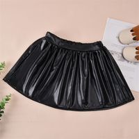 Girls Black Leather Short Skirt Suit 2021 New Plaid Lapel Shirt main image 5