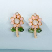 Fashion Imitation Crystal Small Fresh Flower Earrings main image 3