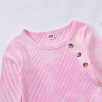 Girls Tie-dye Pit Strip Round Neck Long-sleeved Tops Pink Short Skirts Autumn Children's Clothing main image 3
