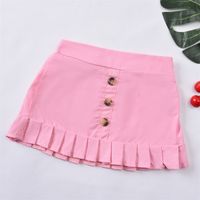 Girls Tie-dye Pit Strip Round Neck Long-sleeved Tops Pink Short Skirts Autumn Children's Clothing main image 4