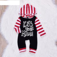 Baby Jumpsuit Baby Letter Print Long Sleeve Hooded Climbing Jumpsuit main image 1
