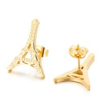 New European And American Fashion Simple Style Personality Pyramid Stainless Steel Earrings main image 1