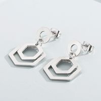 New European And American Fashion Simple Style Personality Pyramid Stainless Steel Earrings main image 4