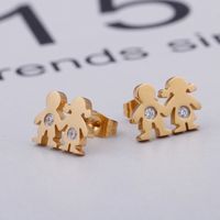 Wholesale European And American Fashion Stainless Steel Earrings Simple Boys And Girls Diamond Earrings main image 5